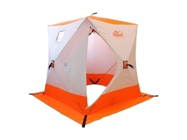 Палатка зимняя КУБ 3-х местная Следопыт 1,8 м Х 1,8 м Oxford 240D PU 2000 цвет бело-оранж